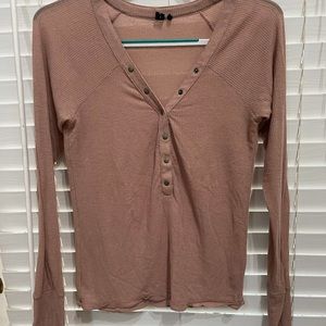 Thin long sleeve Henley shirt